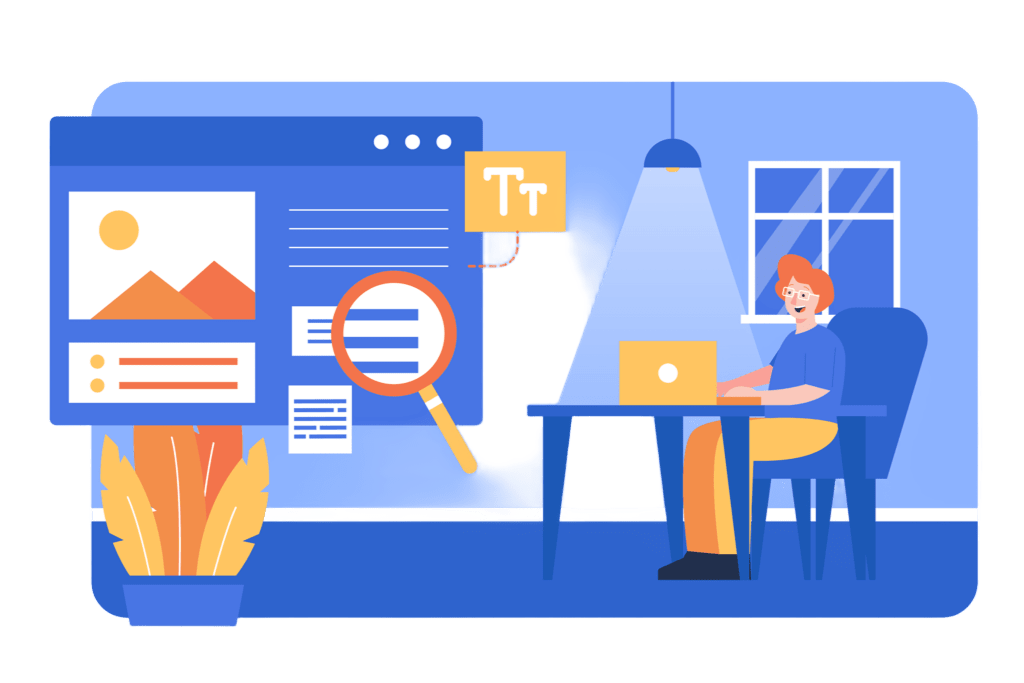 man writing content for website